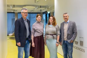 Gernot Plank (NumeriCor), Anke Dettelbacher (ZWT), Monika Valjan (Biobank) und Thomas Mrak (ZWT), v.l. ©Salon Deluxe